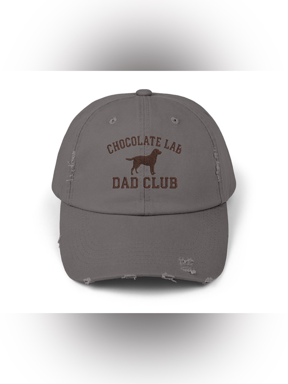 New Chocolate Lab Dad Club Vintage Baseball Cap - Stone Grey. Dad hat